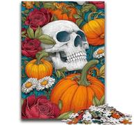 Puzzles pour Adultes 1000 pièces Squelette de Citrouille Jouet éducatif Anti-Stress Cadeaux pour Amis et Famille 26x38cm