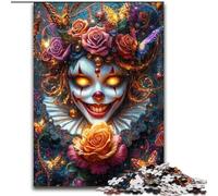 Puzzles pour Adultes 1000 pièces Squelette de Clown Anti-Stress Défi Difficile Décoration d'intérieur Unique et Cadeaux (Taille 26x38cm)