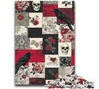 Puzzles pour Adultes 1000 pièces Squelette de Corbeau Aidez Le Cerveau à exercer Jouets addictifs pour cultiver la Patience Décoration Parfaite 26x38cm