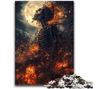 Puzzles pour Adultes 1000 pièces Squelette sous la Lune Aide Le Cerveau à exercer Jouets addictifs pour cultiver la Patience Décoration Parfaite 26x38cm
