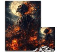 Puzzles pour Adultes 1000 pièces Squelette sous la Lune Puzzles en Bois Jouet éducatif intellectuel décompressant Bon Cadeau pour Adultes Adolescents 50x75cm