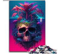 Puzzles pour Adultes, 1000 pièces, squelettes d'îles en Bois, pour Noël, Halloween, Pâques et Le Nouvel an(1000 pièces, 50x75cm)