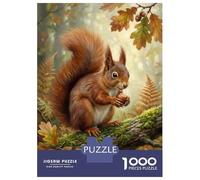 Puzzles pour Adultes 1000 Pièces Squirrel with Nut in Autumn Forest Puzzles pour Adultes pour S'amuser en Famille Un Défi À Relever Apprentissage Jouets Éducatifs 38x26cm/1000pcs