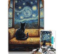 Puzzles pour Adultes 1000 pièces Star Cat Puzzles pour Adolescents, Jeu Stimulant, idéal comme Cadeau pour Toute la Famille 26x38cm