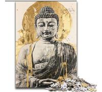 Puzzles pour Adultes 1000 pièces Statue de Bouddha doré, Casse-tête pour décoration Murale, Cadeaux d'anniversaire et de Noël Uniques pour Les 14 Ans et Plus (Taille 50x75cm)