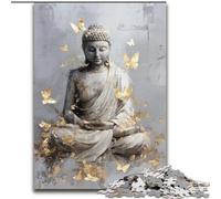 Puzzles pour Adultes 1000 pièces Statue de Bouddha doré, Jouets éducatifs pour Toute la Famille à partir de 14 Ans (Taille 26x38cm)