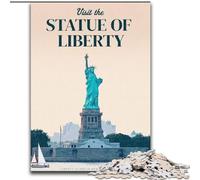 Puzzles pour Adultes 1000 pièces Statue de la Liberté Difficile à réaliser mais Amusant et Humoristique avec Affiche et fiche de Questions-réponses Assorties (26x38cm) 1000 pièces