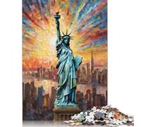 Puzzles pour Adultes 1000 pièces Statue de la Liberté Puzzle Interaction avec Les Membres de la Famille (75 x 50 cm)