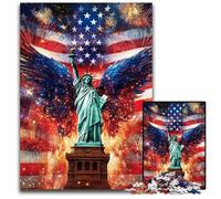 Puzzles pour Adultes 1000 pièces Statue de la Liberté Puzzles en Bois Jouets de Jeu, décoration intérieure Unique et Cadeaux pour Les 14 Ans et Plus 50x75cm