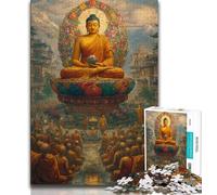 Puzzles pour Adultes 1000 pièces Statues de Bouddha, Jeu éducatif Familial Décoration Murale Cadeaux d'anniversaire et de Noël Uniques 50x75cm