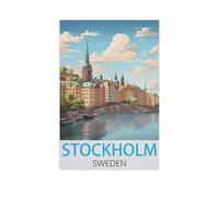 Puzzles pour Adultes 1000 Pièces，Stockholm Suède，Décompression Amusant Puzzle Intellectuel Jeu De Puzzle Jouets Cadeau pour Adultes Enfants Familles（38x26cm）-FS6
