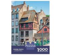 Puzzles pour Adultes 1000 Pièces Strasbourg Architecture Puzzles pour Adultes Jeu Manuel Défi Difficile Aidez Votre Cerveau À Faire Travailler 38x26cm/1000pcs