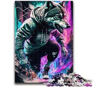 Puzzles pour Adultes 1000 pièces Street Wolf, Jeu Stimulant, Jouets à Offrir en Cadeau à Toute la Famille, à partir de 14 Ans, 26x38cm