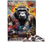 Puzzles pour Adultes 1000 pièces Style Banksy Gorilla Art Jouets de Divertissement Familial 26 x 38 cm Jeu éducatif pour Anniversaire Noël