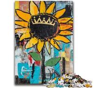 Puzzles pour Adultes 1000 pièces Style Basquiat Tournesols Jouets Jeux éducatifs Soulagement du Stress Décoration d'intérieur Unique et Cadeaux 50x75cm