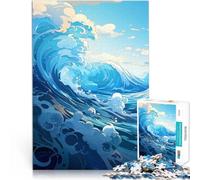 Puzzles pour Adultes 1000 pièces Style de Bande dessinée d'anime Wave Jeux éducatifs Car C'est Un pour Toute la Famille 38x26cm
