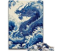 Puzzles pour Adultes 1000 pièces Style Japonais Dragon Jeu de réflexion Jeu éducatif pour Anniversaire, Noël pour Les 14 Ans 26x38cm