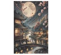Puzzles pour Adultes 1000 Pièces Style Japonais Puzzles en Bois Créatifs-Puzzle Jeu Pratique Puzzle-Décoration Familiale (78×53cm)