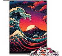 Puzzles pour Adultes 1000 pièces, Style Japonais, Vagues, en Carton, décoration d'intérieur, Cadeau, Casse-tête pour Adultes, 1000 pièces(26x38cm)