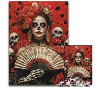 Puzzles pour Adultes, 1000 pièces, Style Mexicain, Motif tête de Mort, Casse-tête en Carton, Cadeaux d'anniversaire Uniques pour Les 14 Ans et Plus, 26x38cm