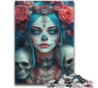 Puzzles pour Adultes 1000 pièces Style Mexicain, tête de Mort, Fille, Jouets éducatifs, Jeux familiaux, renforce l'amour Entre Couples, 26x38cm