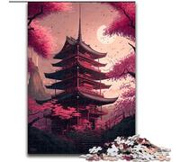 Puzzles pour Adultes, 1000 pièces, Style Temple Japonais, en Bois, idéal pour Les fêtes ou Les Anniversaires, Jeu de société, 1000 pièces(50x75cm)