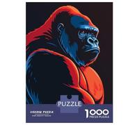 Puzzles pour Adultes 1000 Pièces Stylized Gorilla Portrait Puzzle pour Adultes, Jeu De Réflexion, Cadeaux pour Femmes, Activités Amusantes À La Maison 52x38cm/1000pcs