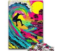 Puzzles pour Adultes 1000 pièces Surf Graffiti Jouet éducatif Anti-Stress Cadeaux pour Amis et Famille 26x38cm