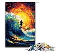 Puzzles pour Adultes 1000 pièces Surfer est entouré d'éclaboussures Beaucoup de Motifs colorés L'assemblage Aide Le Cerveau à exercer des Jouets addictifs pour cultiver la Patience 1000 pièces