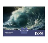 Puzzles pour Adultes 1000 Pièces Surviving The Storm Ocean Adventure Puzzles pour Adultes Vacances À La Maison Tuer Le Temps Stimuler Le Cerveau Soirée Jeux Et Divertissement en Famille 70x50cm/1000p