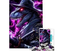 Puzzles pour Adultes 1000 pièces T-Rex Raptor Ninja Animal Difficile et Stimulant Jeux Amusants pour Les 14 Ans et Plus (38x52cm)