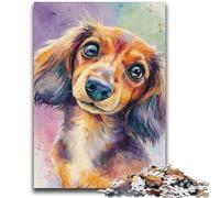 Puzzles pour Adultes 1000 pièces Teckel Aquarelle pour 14 Ans et Plus Jouet éducatif intellectuel décompressant Excellent Cadeau 50x75cm