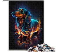 Puzzles pour Adultes 1000 pièces Teckel en Bois, décoration Artistique DIY Parfaite ou Cadeau d'anniversaire 50x75cm pour Jeu interactif en Famille