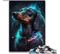 Puzzles pour Adultes 1000 pièces Teckel en Bois, décoration idéale pour la Maison ou Le Bureau, Cadeau de Noël idéal 50x75cm, Jeu interactif en Famille