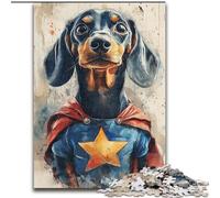 Puzzles pour Adultes 1000 pièces Teckel Héros, Jouets éducatifs, Anti-Stress, renforce l'amour Entre Couples (Taille 26x38cm)