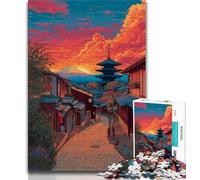 Puzzles pour Adultes 1000 pièces, Temple Japonais Difficile, Anti-Stress, Interaction Parent-Enfant, à partir de 14 Ans, 38x26cm