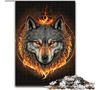 Puzzles pour Adultes 1000 pièces Tête de Loup de feu Idéal pour Les Amoureux, Cadeau Parfait pour Noël, Le Nouvel an, la Saint-Valentin (Taille : 50x75cm)