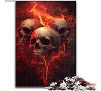 Puzzles pour Adultes, 1000 pièces, tête de Mort Rouge, activité familiale Amusante, défi cérébral, pour Adolescent 50x75cm