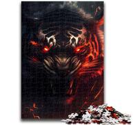 Puzzles pour Adultes 1000 pièces, tête de Tigre Sauvage en colère, Anti-Stress, défi Difficile, renforce l'amour Entre Couples, 50x75cm