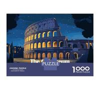 Puzzles pour Adultes 1000 Pièces The Colosseum at Night, Italy Puzzles pour Adultes - Défi Difficile - Stimulez Votre Cerveau avec Ce Jeu Unique 70x50cm/1000pcs