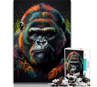 Puzzles pour Adultes 1000 pièces The Old Gorilla Puzzles pour Adolescents Staycation Kill Time avec des pièces de Formes aléatoires entièrement emboîtables 38x26cm