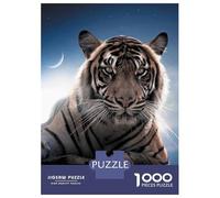 Puzzles pour Adultes 1000 Pièces The Tiger and The Moon Puzzles pour Adultes Jeu De Réflexion Et De Logique Activités Amusantes À La Maison, 70x50cm/1000pcs