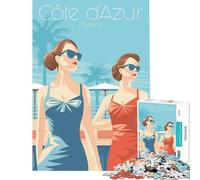 Puzzles pour Adultes 1000 pièces Thème Côte d'Azur Jeux d'été Amusants et éducatifs Décoration Murale (75x50cm)