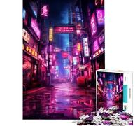 Puzzles pour Adultes 1000 pièces Thème néon Cyberpunk Japonais Jeu de Construction Défi Difficile Idéal comme Cadeau pour Toute la Famille (Dimensions 38x52cm)