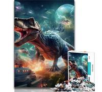 Puzzles pour Adultes 1000 pièces thème Nuit étoilée Dinosaures séjour Tue-Temps avec Affiche et fiche de Questions-réponses Assorties 26x38cm