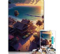 Puzzles pour Adultes 1000 pièces thème Station balnéaire Jeux éducatifs décoration d'intérieur Cadeau d'anniversaire Art Mural 38x26cm