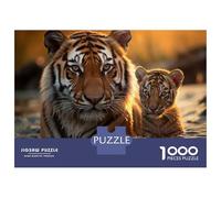 Puzzles pour Adultes 1000 Pièces Tiger Cub in Water Puzzles pour Adultes Jeu De Réflexion Et De Logique Activités Amusantes À La Maison, 70x50cm/1000pcs