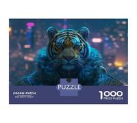 Puzzles pour Adultes 1000 Pièces Tiger Headgear for Men Puzzles pour Adultes Jeux Amusants Défi Difficile Activités Amusantes À La Maison, 70x50cm/1000pcs