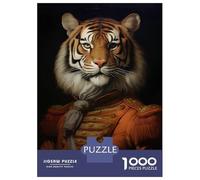 Puzzles pour Adultes 1000 Pièces Tiger King Animal Painting Puzzle Jeux Relaxants Cadeau d'anniversaire À Offrir À Toute La Famille 70x50cm/1000pcs