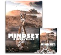 Puzzles pour Adultes 1000 pièces Tiger Mindset Puzzles en Bois pour Adultes Cadeau de Vacances Parfait pour Noël, Halloween, Pâques, Nouvel an 50x75cm/19,68x29,52 Pouces